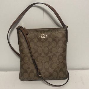 Coach crossbody side bag 8x8 brown leather